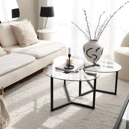 Hanah Home Bellisimo - Black Juego de Mesa de Centro